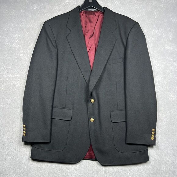 Oakton Limited Blazer Jacket Men’s 44R Black Blended Fabric Sports Coat - Picture 1 of 11